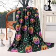 thumbnail image 2 of Colorful Halloween Pumpkins Blanket,Comfortable Soft Lamb Wool Throw Blanket,All Season,Warm Lightweight Blankets for Sofa Bed Couch Living Room Chair,40"x50", 2 of 4