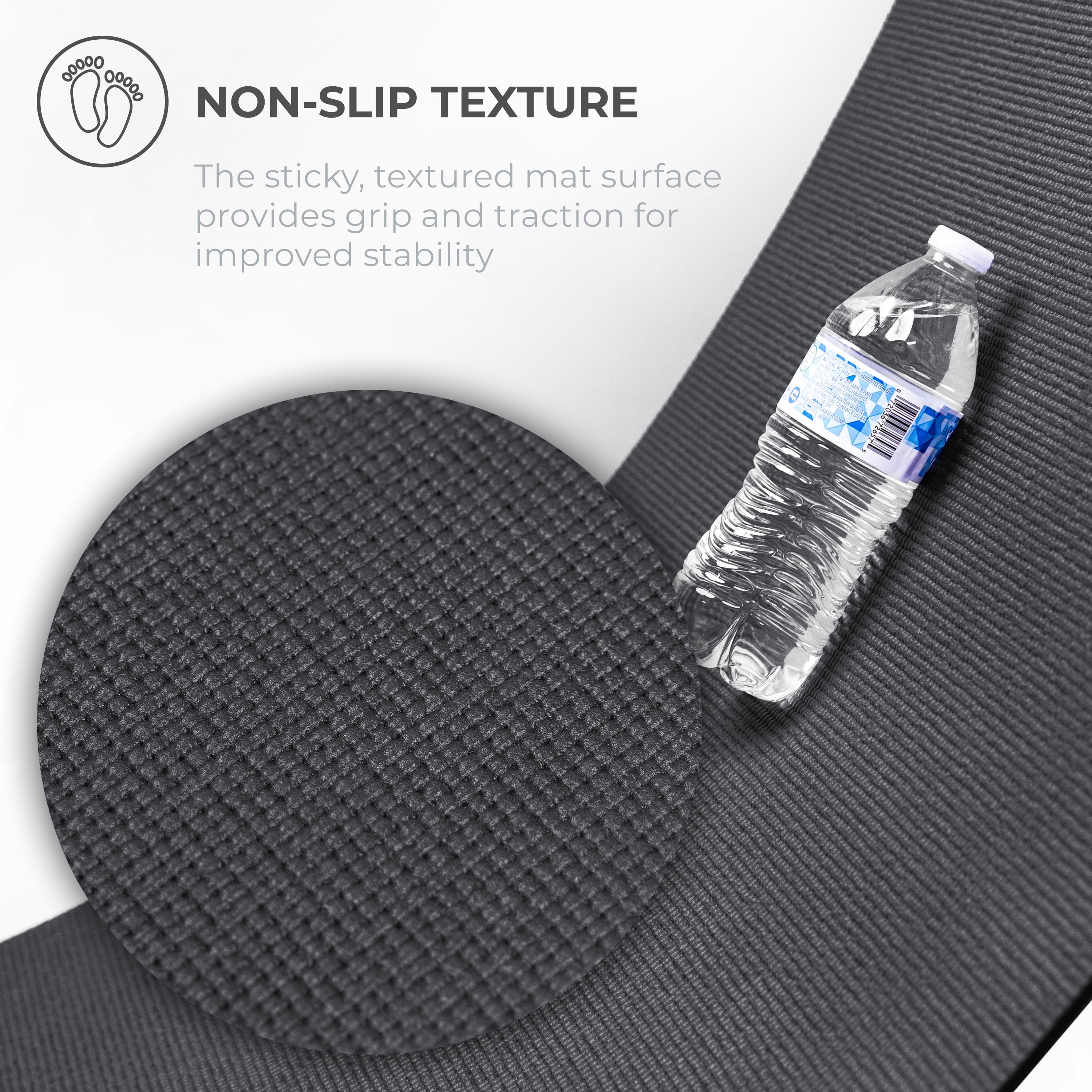 Ascend Thick Yoga Mat Roll (24"x 6mm x 50 ft) (Charcoal)