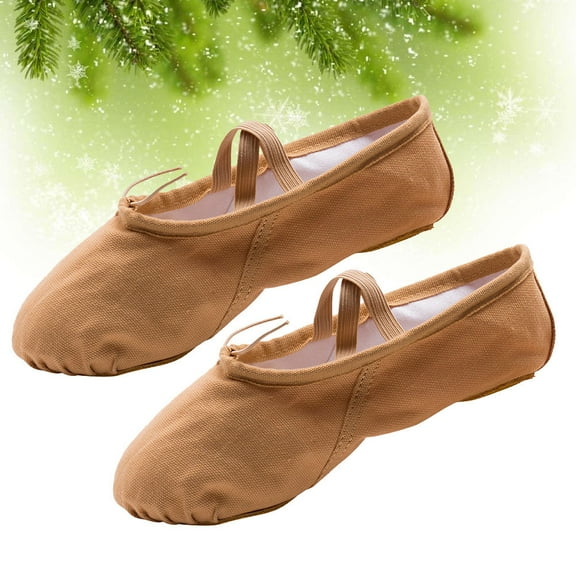 UNOMOR 1 Pair Ballet Dance Shoes Lightweight Breathable for Women in Light Brown