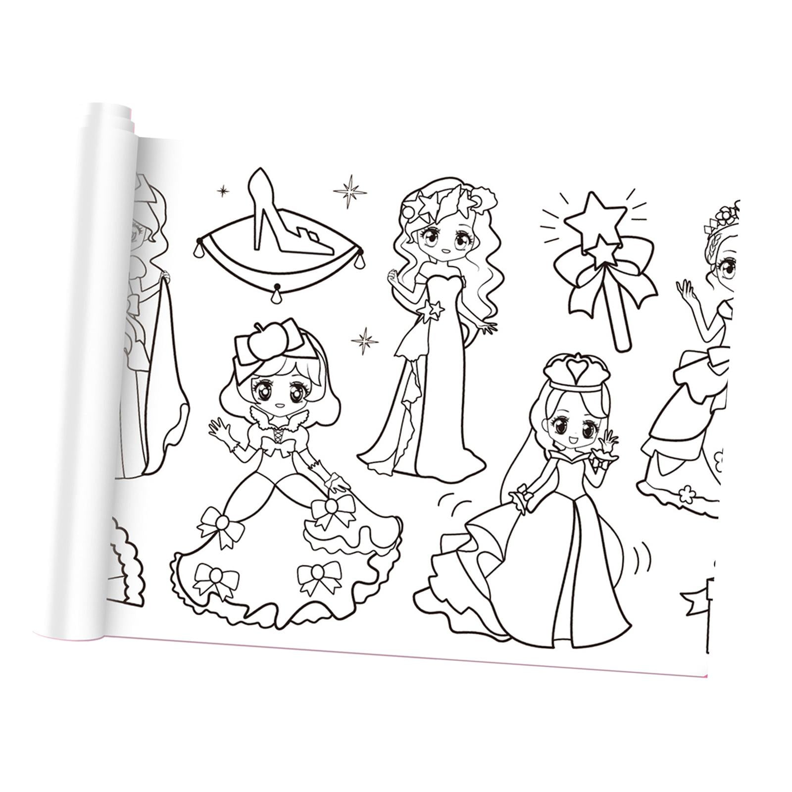 Coloring Paper Roll Fairy Princess Pattern for Children Party Supplies
