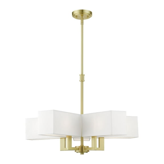 42675-12 Livex Lighting Rubix - 5 Light Chandelier In Contemporary Style-20.75 Inches Tall and 26 Inches Wide-Satin Brass Finish