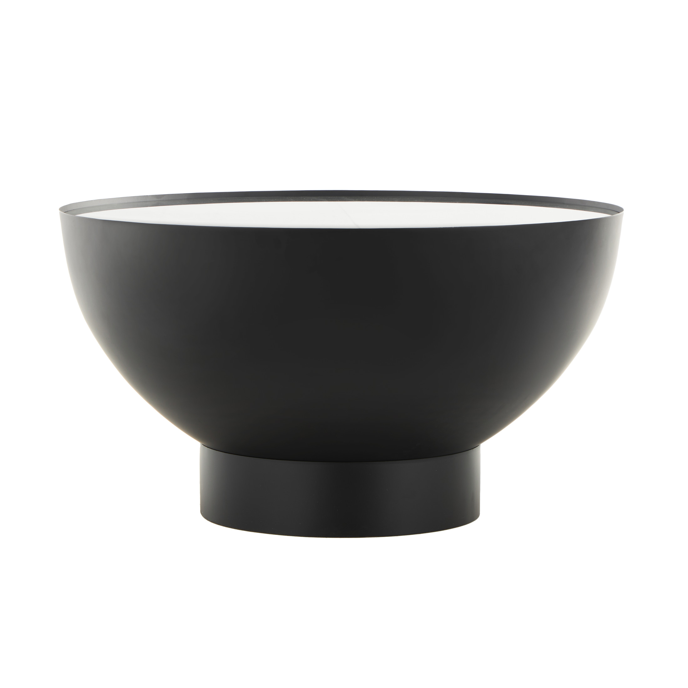 DecMode 32" x 18" Black Metal Geometric Coffee Table with Glass Tabletop and Elevated Base, 1-Piece