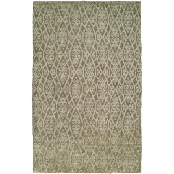 K2 Floor Style Gramercy Grey / Terracotta Hand Made Wool & Silketteâ„¢ Area Rug