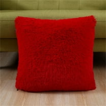 WKSCLPAI Fluffy Throw Pillow Covers 17" x 17" Soft and Comfortable Solid Color Sofa Cushion Covers Water Washable and Fade-proof Pillow Shams for Sofa Bed Living Room Multi-color Available