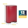 thumbnail image 3 of FDW 13 Gallon Stainless Steel Step Kitchen Trash Can with Lid, Fingerprint-Proof for Indoor(Red), 3 of 7