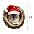 thumbnail image 3 of Luxcidy Cat Christmas Ornament Decor for Tree, Acrylic Flat Kitten Christmas Tree Decoration, Cute Animal Hanging Decor for Kids Holiday Party(E), 3 of 5