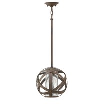 1 Light Small Outdoor Pendant In Transitional-Industrial Style 10 Inches Wide By 10.5 Inches High-Vintage Iron Finish Hinkley Lighting 29707Vi