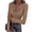 Khaki, variant on Cowl Neck Tops for Women Ruched Long Sleeve Slimming Top Stretch Smart Casual Date Night Blouse for Women Brown S