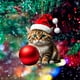 thumbnail image 2 of 2 colgantes navideños de gatos | Adorno navideño colgante de acrílico 2D | Adorno navideño de gatos divertido para árbol de Navidad | Decoración navideña para interiores y exteriores, 2 of 3