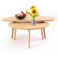 thumbnail image 6 of Oval Coffee Table for Small Space , Simple Modern Center Table with OAK Wood LegsH, 6 of 15