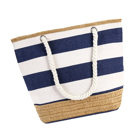 LABSERRON 1Set Geometric Stripe Tote Handbag Casual Cotton Large Capacity For Women Everyday Use 34X0.3937X46X0.3937In