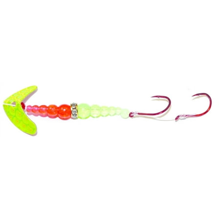 Mack s Lure Double Whammy Kokanee Pro #6 Chartreuse Scale/Orange/Chartreuse Spinnerbaits