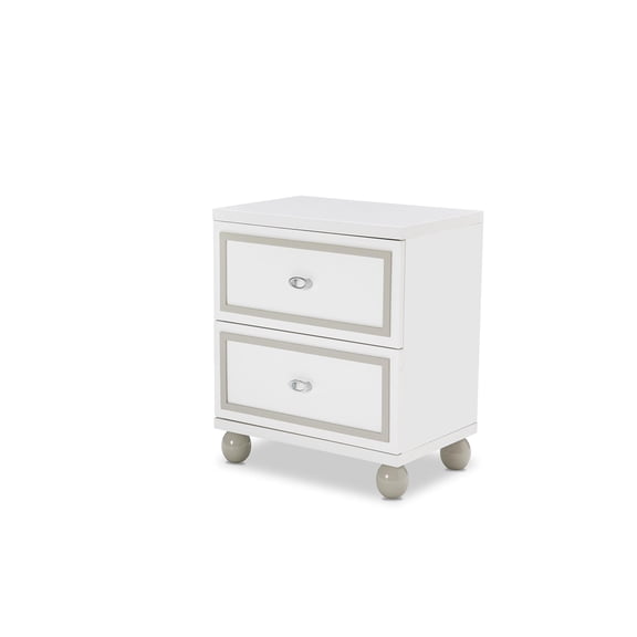 Michael Amini Sky Tower 2-Drawer Nightstand in Cloud White