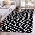 thumbnail image 2 of Minimalist Art Kitchen Runner Rug 2.7x5 Washable Runners for Hallway Non Slip Boho Abstract Floral Lattice Black Large Area Rug Indoor Floor Carpet for Bathroom Laundry Entryway Bedroom Living Room, 2 of 9