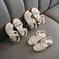 thumbnail image 4 of NOKIO Girls' Glitter Sandals Girls' Summery Sandals Summer Girls' Sandals Korean Edition Little Girls' Pearl Open Toe Princess Shoes Little Medium And Big Children's Performance Shoes, 4 of 7