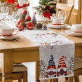 thumbnail image 2 of Christmas Table Runner Gnome Reindeer Table Runners Deer Berry Birds Xmas Tree Cotton Linen Dresser Scarf Kitchen Dining Table Decor for Christmas Holiday Party Decor 13x90 Inch, 2 of 9