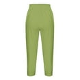 thumbnail image 6 of CFLVAEK Plus Size Womens Capri Yoga Pants Casual High Waisted Cropped Leggings Solid Color Summer Beach Pant Comfy Workout Legging Green M, 6 of 6