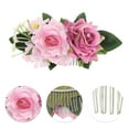 thumbnail image 3 of Unique Bargains 1 Pc Women's Styling Simulated Flowers Hair Clips Comb for Parties Pink Purple Polyester Fabric Iron, 3 of 4