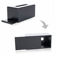 thumbnail image 3 of MyGift Black Wood Grain Refillable Facial Napkin Holder, 3 of 5