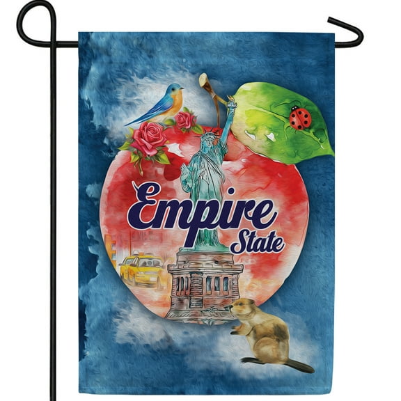 America Forever New York State Garden Flag- 12.5 x 18 inches- New York, Big Apple with the Statue of Liberty USA Regional Yard Outdoor Decorative Double Sided Flag