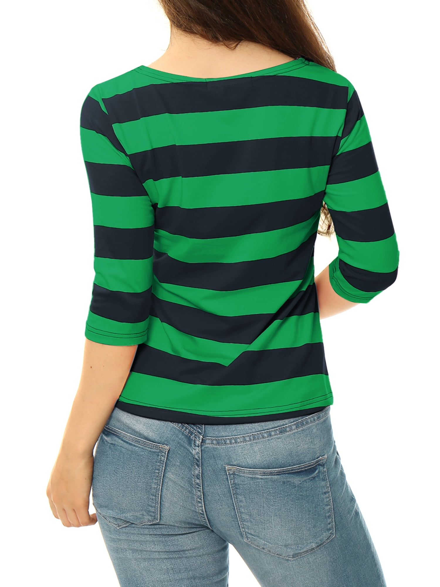 DARING DIVA Women's Halloween Costume Boat Neck Top T-Shirts M Dark Green