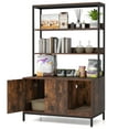 thumbnail image 1 of Gymax 57'' Cat Litter Box Enclosure w/ Storage 2-tier Shelves Removable Scratcher Brown, 1 of 10
