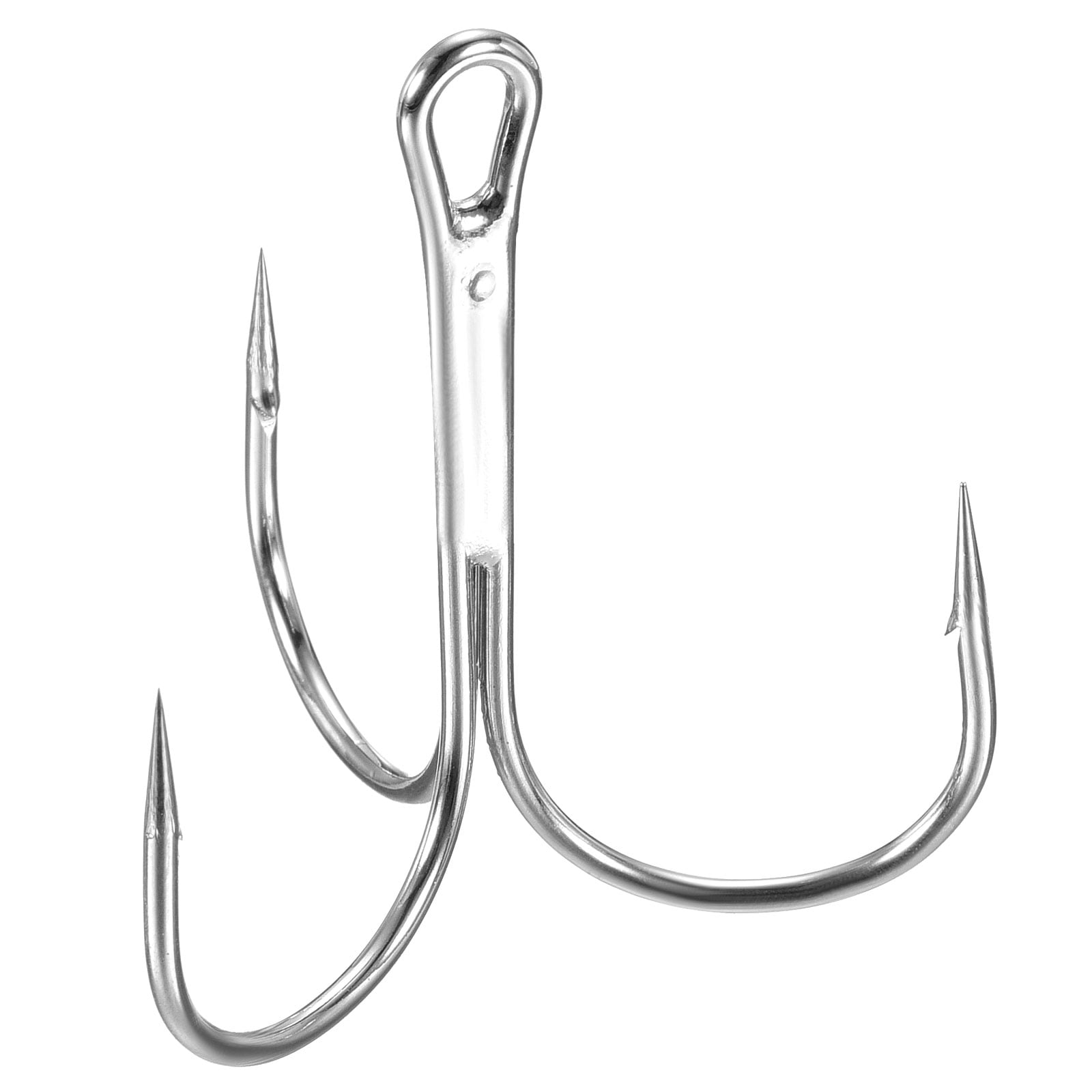 5/0 1.77" Treble Fish Hooks Carbon Steel Sharp Bend Hook with Barbs