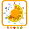 thumbnail image 1 of Secura 7.5-Inch Fruit Visual Timer for Kids, 60-Minute Countdown Timer for Classroom or Kitchen, Durable Mechanical Timer Clock with Magnetic Backing (Orange), 1 of 7