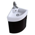 thumbnail image 5 of Myrtle Corner Wall Mount Bathroom Vanity Sink Dark Oak Cabinet Sink White Grade A Vitreous China 16.5" W w/Chrome Faucet Drain and Overflow Renovators Supply, 5 of 8