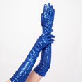 thumbnail image 5 of Unique Bargains 1 Pair Party Gloves Elegant Extra Long Sequin Long Opera Party Gloves 23.62"x4.72" Blue, 5 of 5