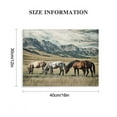thumbnail image 3 of Acheng Horses Framed Wall Art Decor: The Small Size Western Farmhouse Wooden Picture Vintage Rustic Painting Wild Animals Walking in the Vast Grassland Artwork for Living Room 16x12in, 3 of 6
