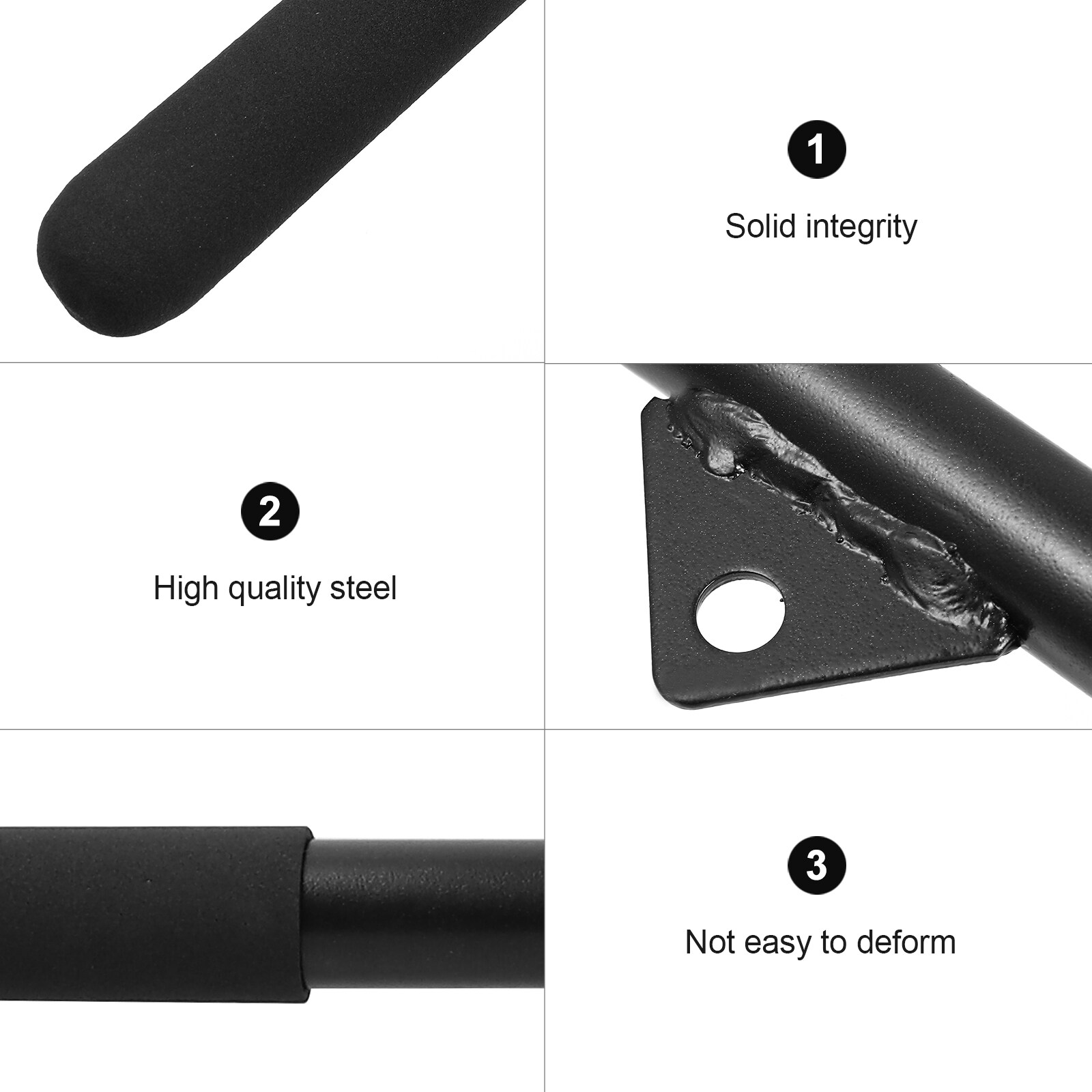 OULII Black Fitness Pull Rod for Home Gym Workouts - Multi-Use Bicep, Back, and Arm Strength Training Accessory