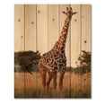 thumbnail image 3 of Designart 'African Giraffe In The Wildlife I' Farmhouse Print on Natural Pine Wood, 3 of 5