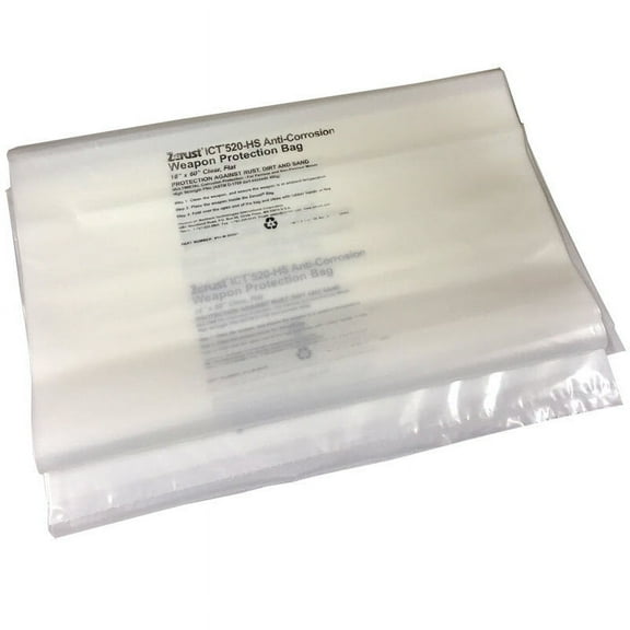 Zerust Multipurpose VCI Poly Bag - Plain End Closure - 18" x 60" - Pack of 3