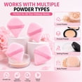 thumbnail image 5 of 10PCS Triangle Powder Puff for Face Makeup, Soft Velour Powder Puffs for Loose Powder, Setting Powder & Pressed Powder, Reusable Makeup Applicator with Finger Strap, Pink, 5 of 6