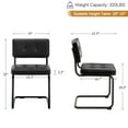 thumbnail image 3 of Zesthouse Mid-Century Modern Dining Chairs Set of 2, Upholstered Faux Leather Dining Room Chairs with Back and Black Legs, Armless Side Chairs for Kitchen & Dining Living Room, Black, 3 of 12