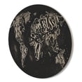 thumbnail image 3 of Designart 'Traditional Chalk Worldmap ' Modern Wood Wall Clock, 3 of 5