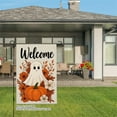 thumbnail image 3 of JOOCAR Welcome Ghost Pumpkin Linen Garden Flag for Fall Autumn Home Outdoor Garden Yard Door Decor 12x18 inch, 3 of 5