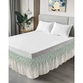 thumbnail image 4 of Flower Teal Bed Skirt Grey Cherry Blossoms Cotton Linen Background Bed Skirts Queen Size 18 Inch Drop, Wrap Around Dust Ruffle&nbsp;Bedskirt with Adjustable Elastic Belt for Queen Size Beds, 4 of 7