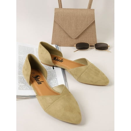 

Pointed Toe Dorsay Style Slip On Flats Women‘s Footwear