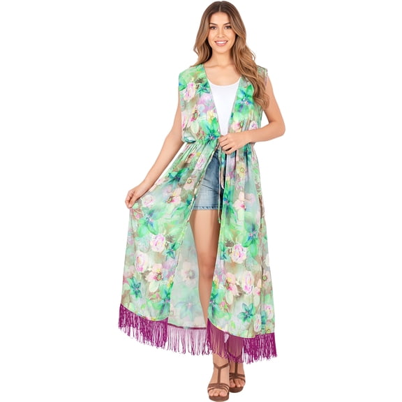 HAPPY BAY Women's Summer Front Open Chunky Beach Beachwear Duster Kimono Cardigan M-L Mint_AC36