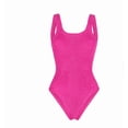 thumbnail image 4 of UTSJKR Women's One Piece Swimsuits Tummy Control Modest Bathing Suits Full Coverage Solid Color Summer Beach Swimwear Hot Pink XL, 4 of 5