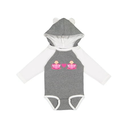 

Inktastic Tea Cup Twin Girls Gift Baby Girl Long Sleeve Bodysuit