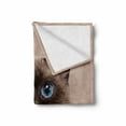 thumbnail image 2 of Cat Soft Flannel Fleece Throw Blanket, Realistic Traditional Siamese Cat Portrait Illustration Domestic Fluffy Animal Theme, Cozy Plush for Indoor and Outdoor Use, 70" x 90", Multicolor, by Ambesonne, 2 of 6