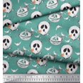 thumbnail image 3 of Soimoi Modal Satin Fabric Spider Web,Bat & Ghost Halloween Print Fabric by Yard 42 Inch Wide, 3 of 3