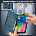 thumbnail image 5 of Allytechgroup Flip Wallet Case for iPhone 16 Pro with Credit Card Slot, PU Leather Slim Phone Case for Women Men with Stand Shockproof Protective Back Cover for Apple iPhone 16 Pro, Blue, 5 of 6