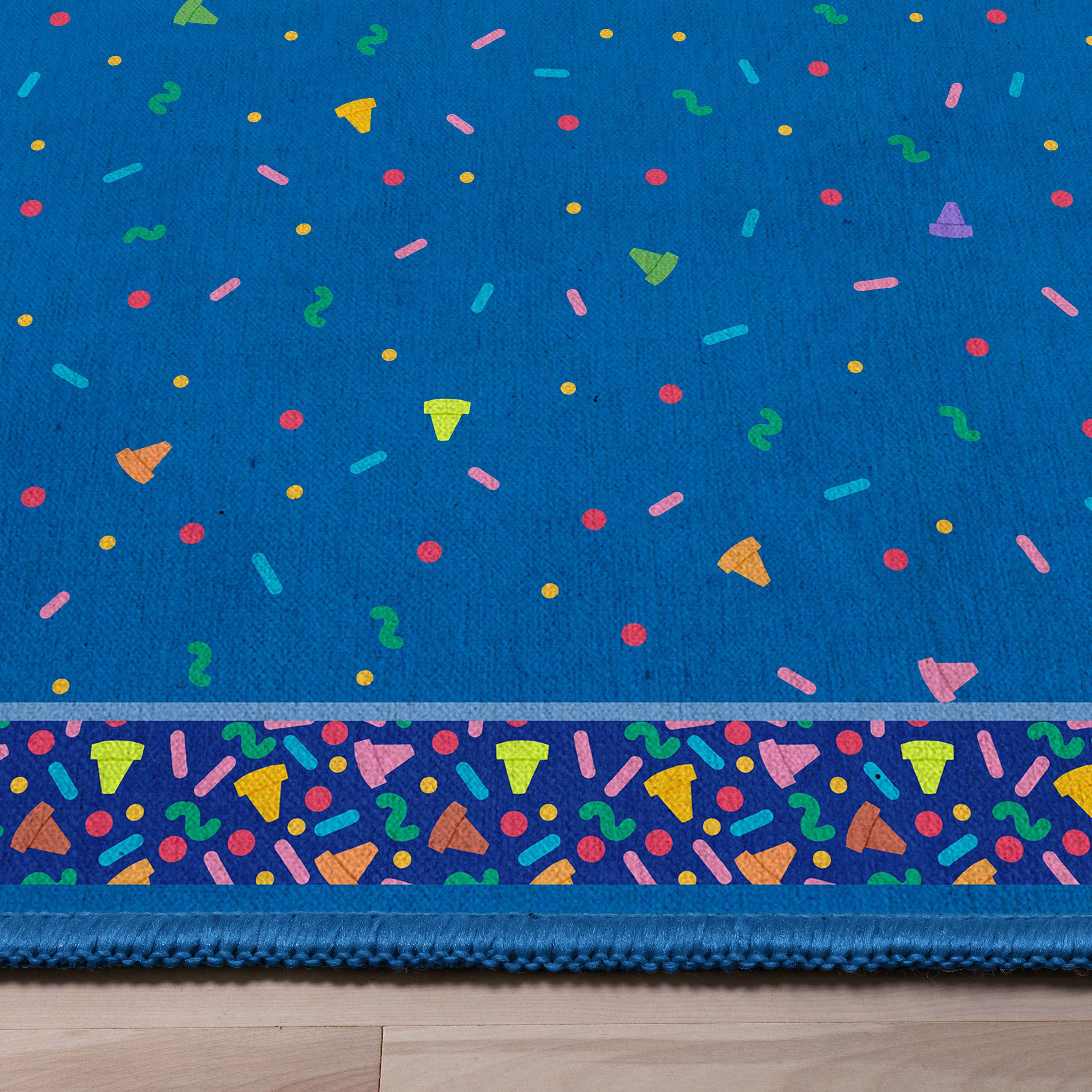 Crayola Collection By Well Woven Confetti Blue 5' x 7' Area Rug