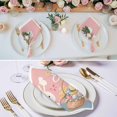 thumbnail image 3 of Happy Easter Cloth Napkins, Cute Bunny Colorful Eggs Spring Flowers Pink Blue Washable and Reusable Dinner Napkins Set of 4, Table Napkin for Kitchen Party Birthday Wedding Hotel Housewarming 20"x20", 3 of 9