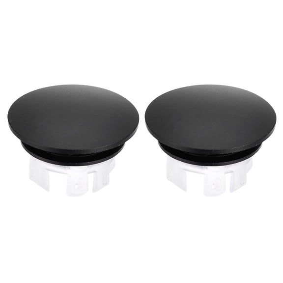 2Pack 22.5mm Sink Trim Overflow Cover Ring Hole Insert in Round Caps Black