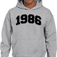 thumbnail image 2 of 1986 College Style Hoodie Sweatshirt Unisex Medium Grey, 2 of 5